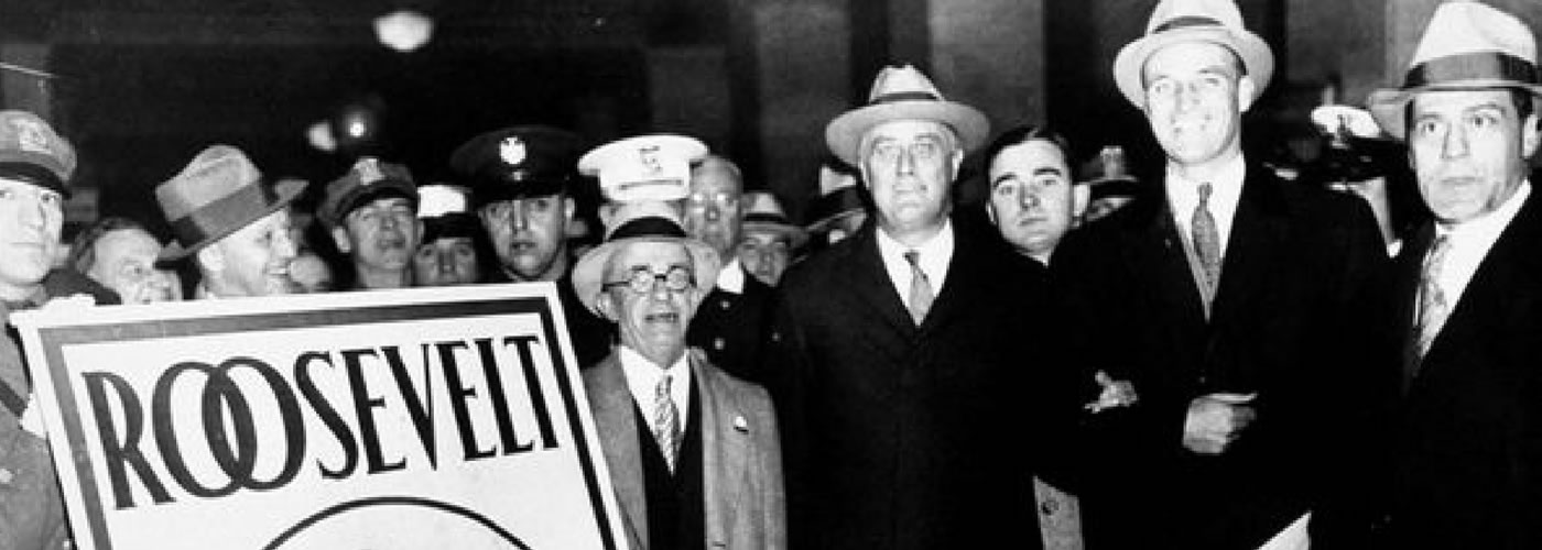 FDR on Election Day, 1928.