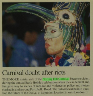 Carnival Doubt after Riots(October 31, 1987)