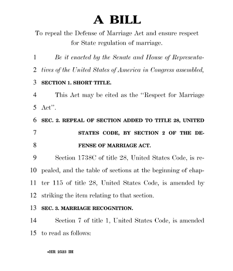 The legislative proposal to end DOMA. From the Archives of Sexuality and Gender