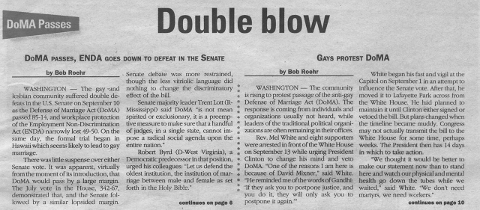 Article from Archives of Sexuality and Gender about the Defense of Marriage Act