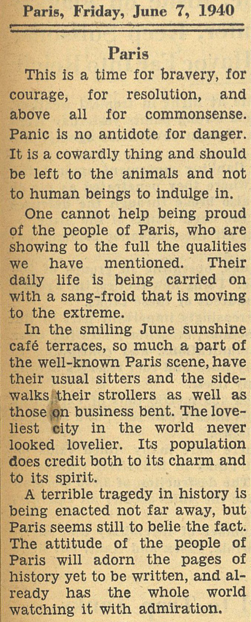june 7 1940 column from international herald tribune