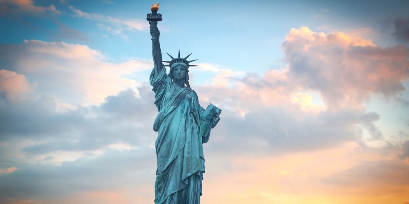 The Statue of Liberty in New York Harbor at Dawn!''