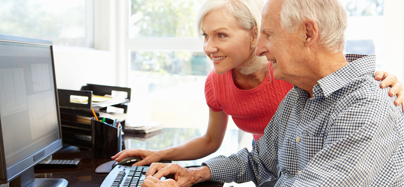 Older couple researching!''