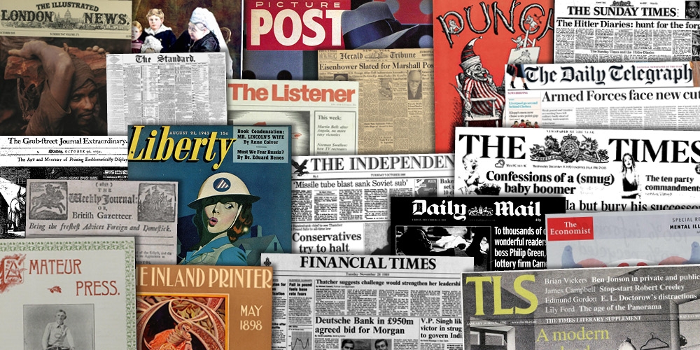 e-resources: Historical Newspaper Archives, including British Library Newspapers, & Digital Scholar Lab Electronic Management