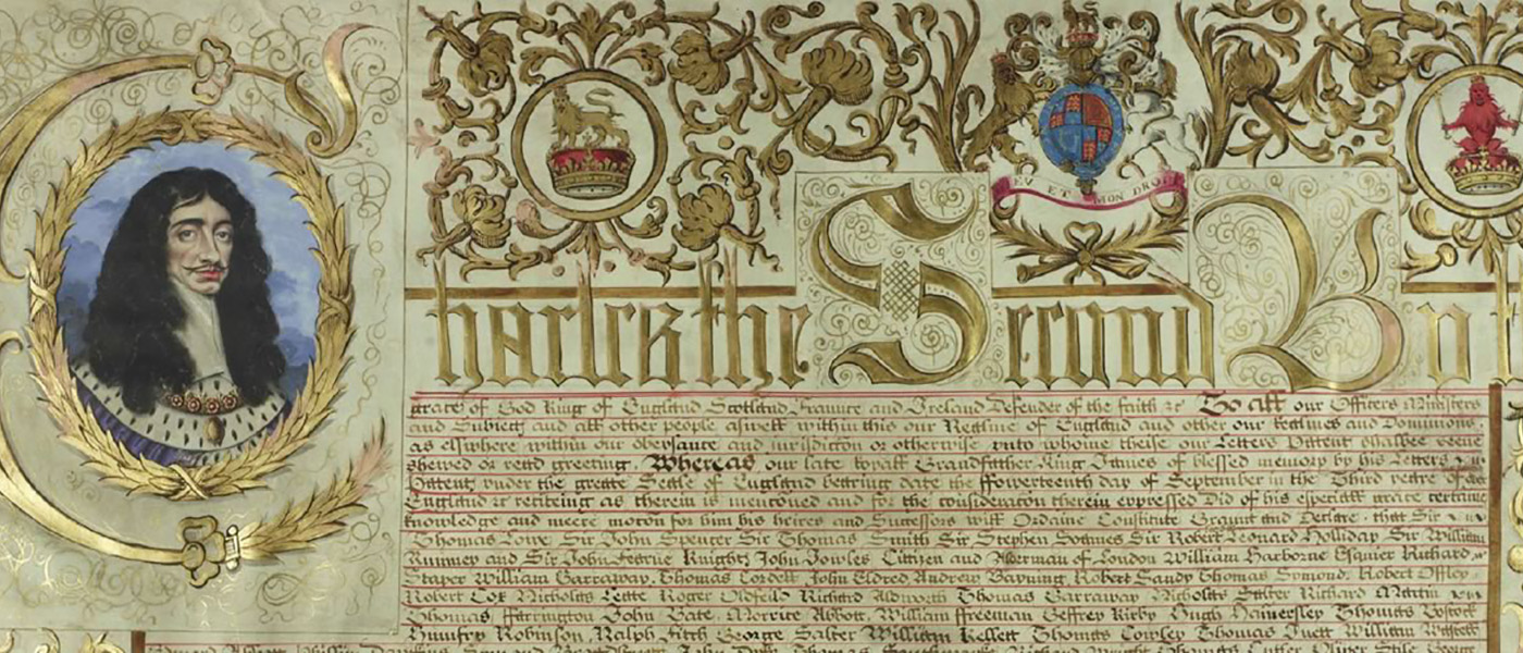 Charter.Document Ref.: SP 105/108 f.1 Folio Numbers: ff.1- Date: Apr 2 1661