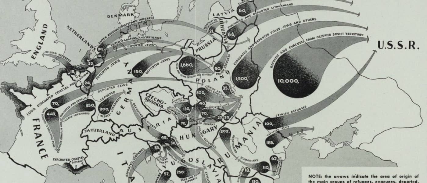 Detail from Europe' s Uprooted People. September, 1944-April 19, 1945. FO/371/42836/WR1346. The National Archives (Kew, United Kingdom).