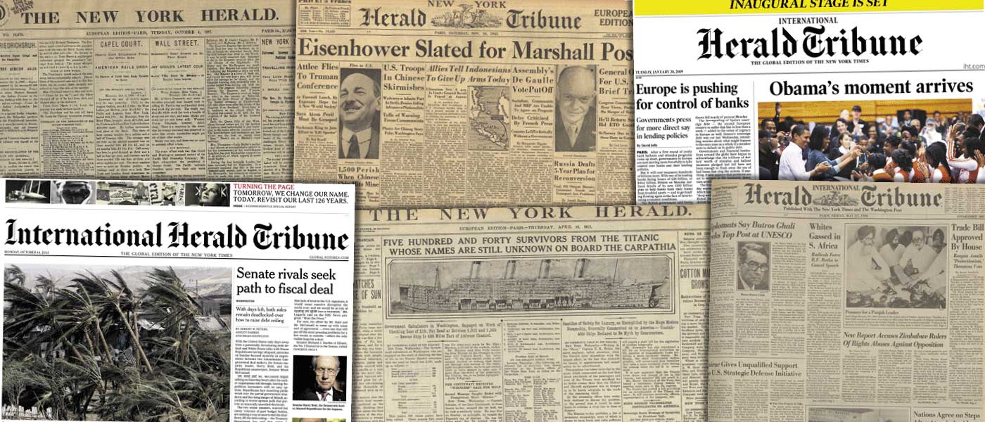 Various source media, International Herald Tribune Historical Archive, 1887–2013