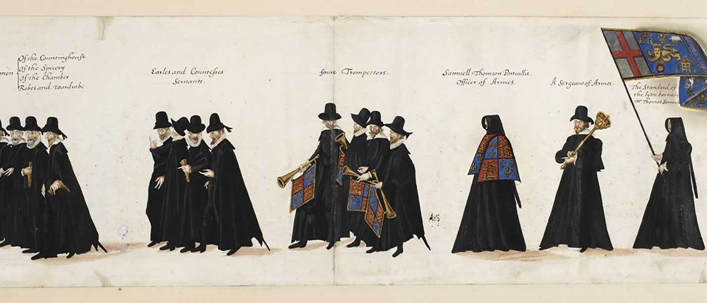 Funeral procession of Queen Elizabeth I, 1603 © The British Library Board.