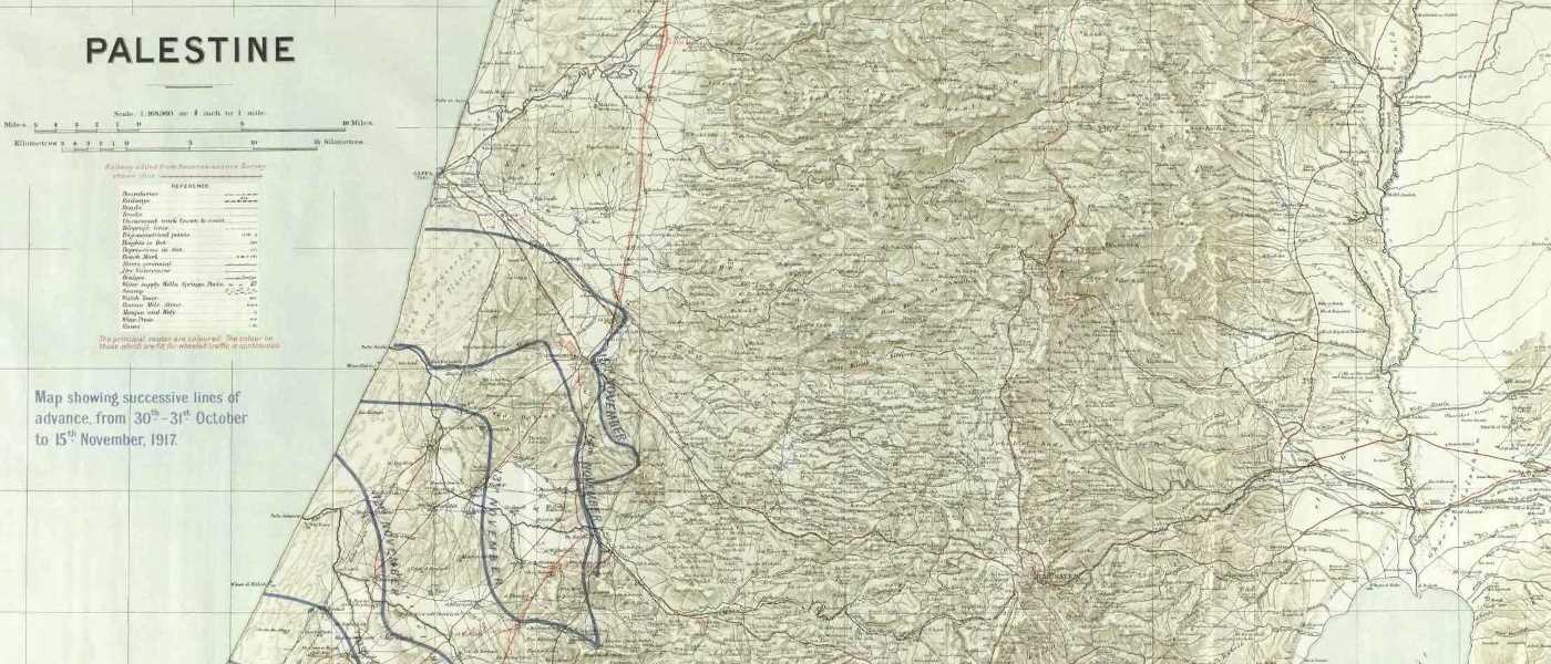 Palestine. Map Showing Successive Lines Of Advance From 30/31 Oct To 15 Nov, 1917.