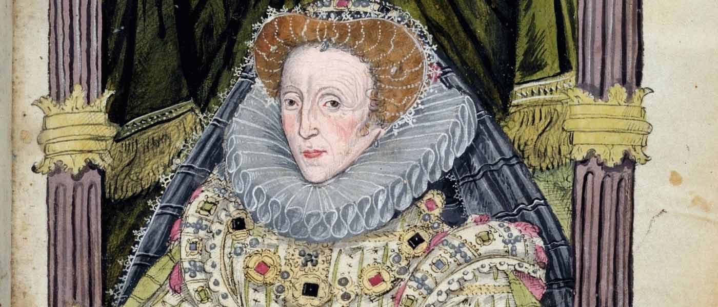 Queen Elizabeth I, 1586 © The British Library Board.!''