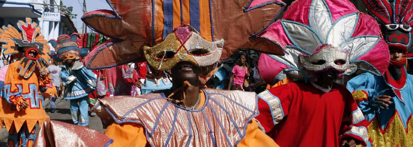 Costumed dancers in Pinar del Rio, Cubas carnival parade, July 23, 2006!''