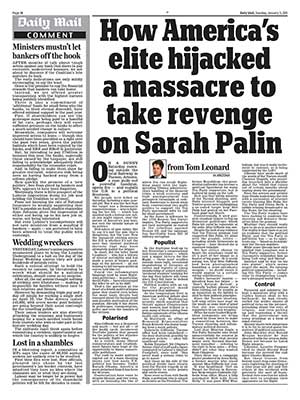 "How America's Elite Hijacked a Massacre to Take Revenge on Sarah Palin." Daily Mail, 11 Jan. 2011