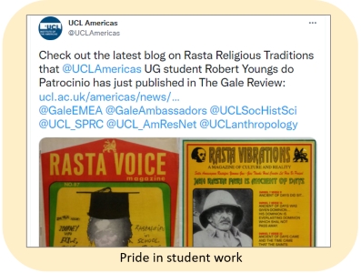 Tweet by UCL Institute of the Americas about an ambassador's blog post