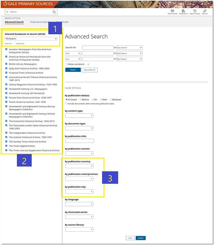 Gale Primary Sources cross-search enhancements guide 2