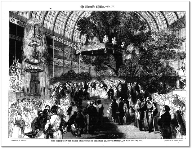 女王陛下による開会式（『万博図会』1851年より）