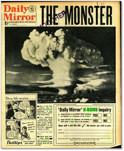 “怪物” ― 水爆実験についての世論を問う（1954年4月2日号）