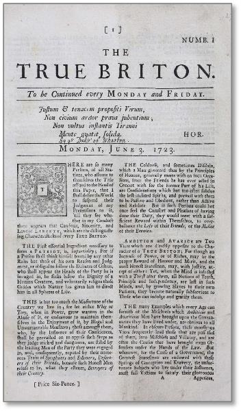 『トゥルー・ブリトン』紙（1723年7月10日）