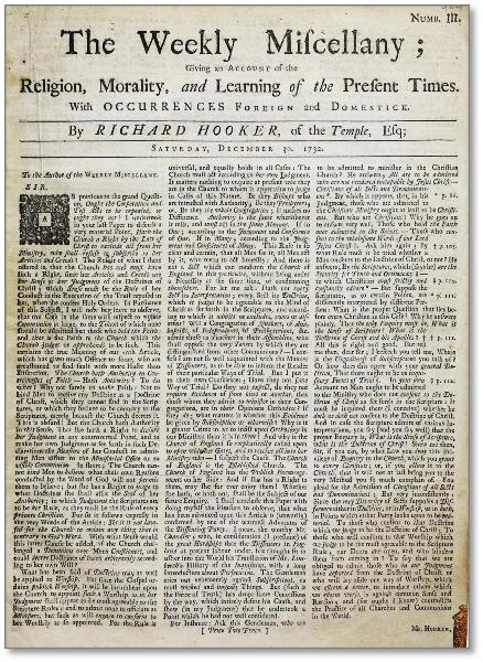 『ウィークリー・ミセラニー』紙（1732年12月30日）