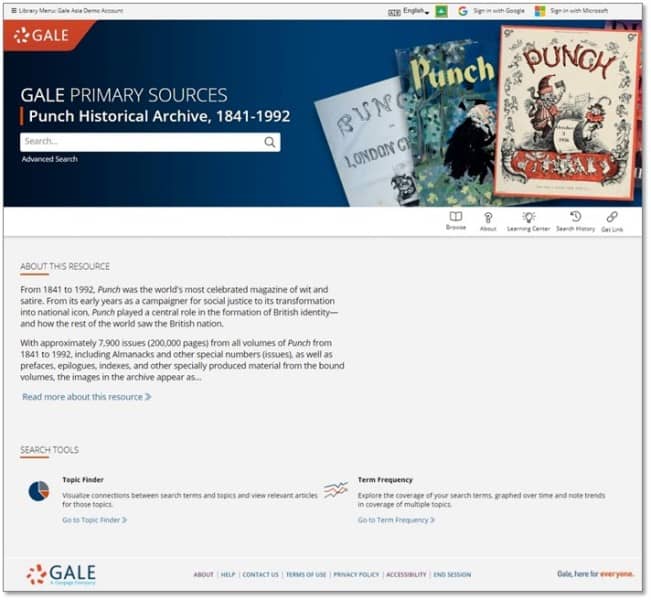 パンチ歴史アーカイブのホーム画面