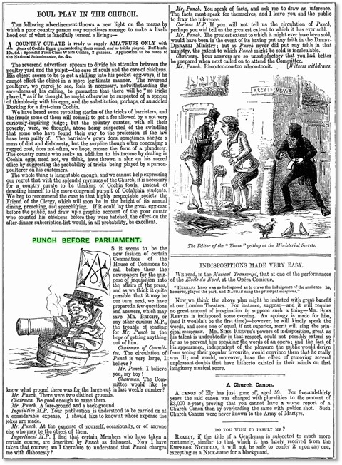 「『パンチ』、議会に召喚さる」（『パンチ』1854年4月8日）