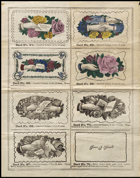 『最新デザインの覆い名刺：絵入り価格表』（ハムデン, 1892）/ Illustrated Price-List of Latest Styles of Concealed Name Cards. The Company, 1892.