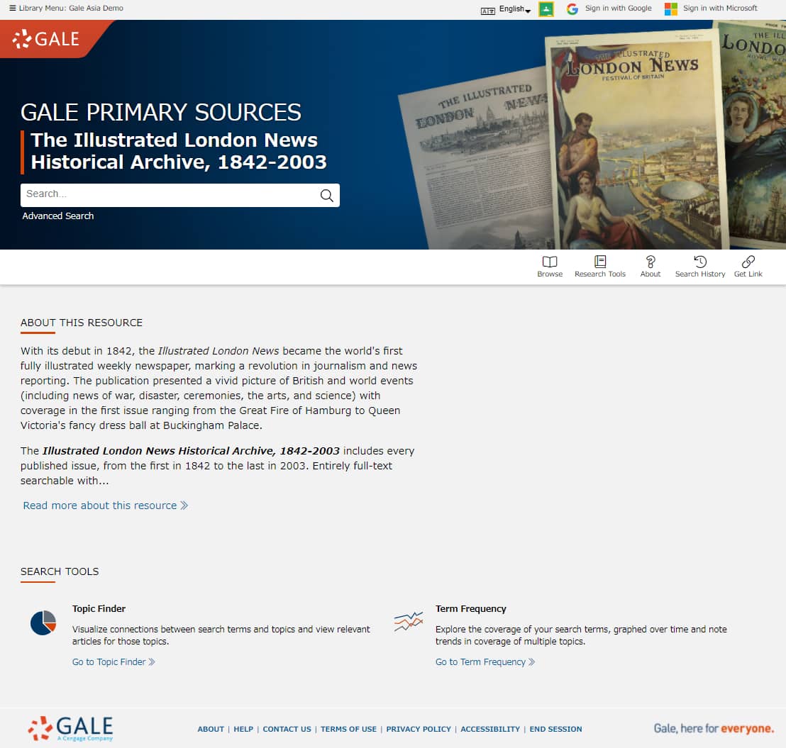Use the Illustrated London News Historical Archives interface to browse publications by date and many other filters
