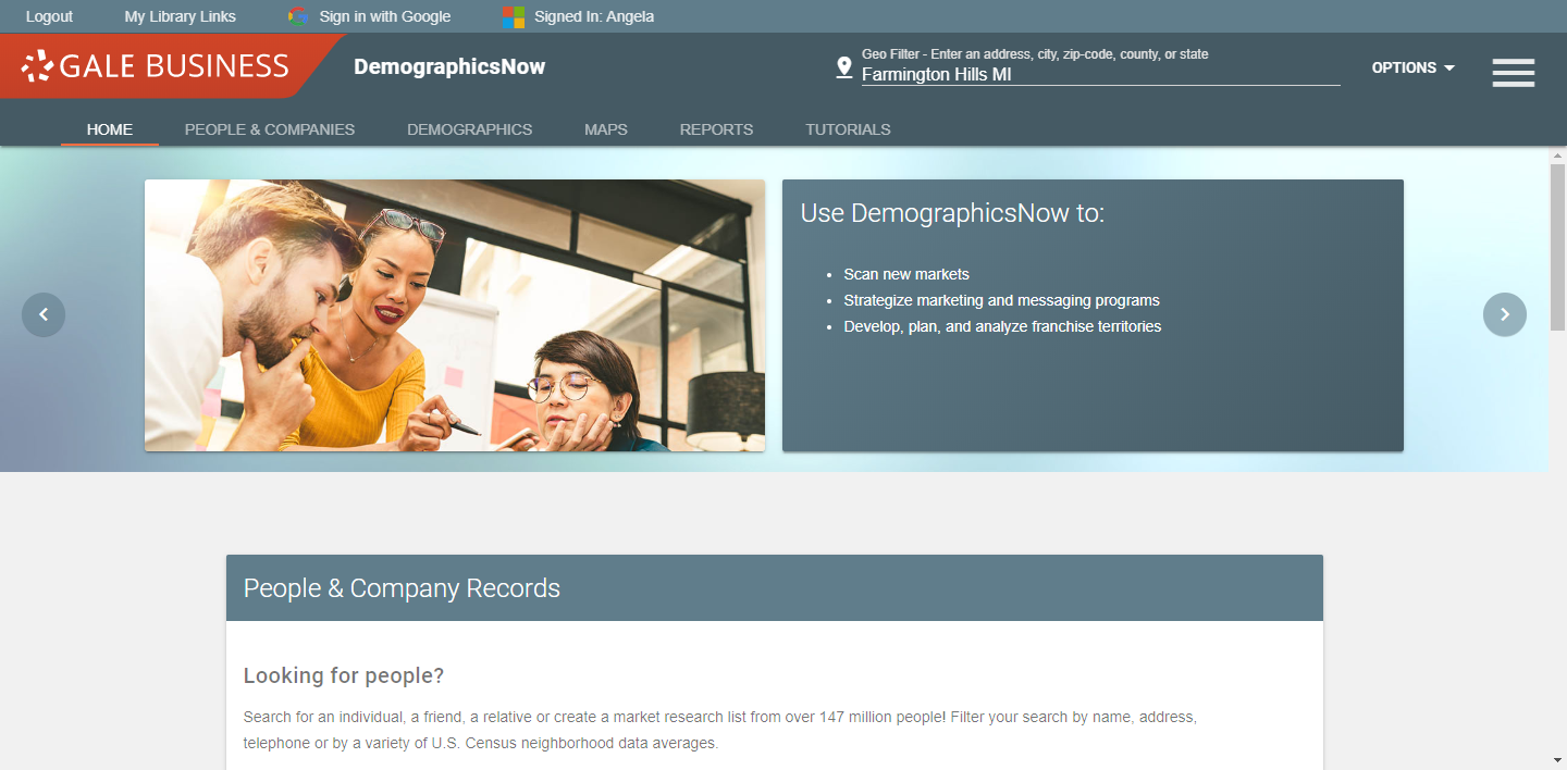 DemographicsNow, demographics, actionable demographics, company data, residential data, targeted geographic locations, market research, business planning