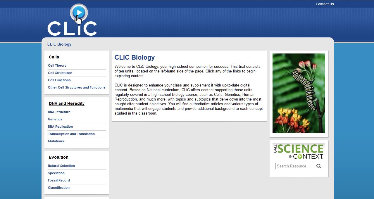 In the student view, topics and subtopics delve down into the most sought after student objectives.