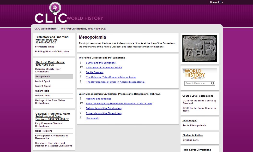 In the student view, topics and subtopics delve down into the most sought after student objectives