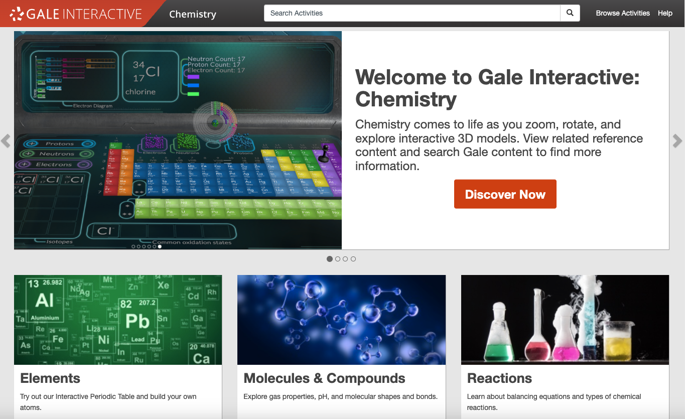 Gale Interactive: Chemistry home page