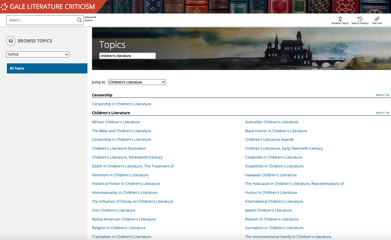 Children's Literature Review home page
