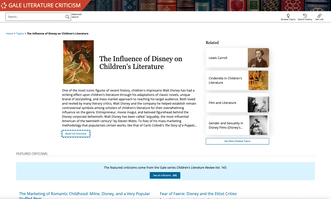 Children's Literature Review search results