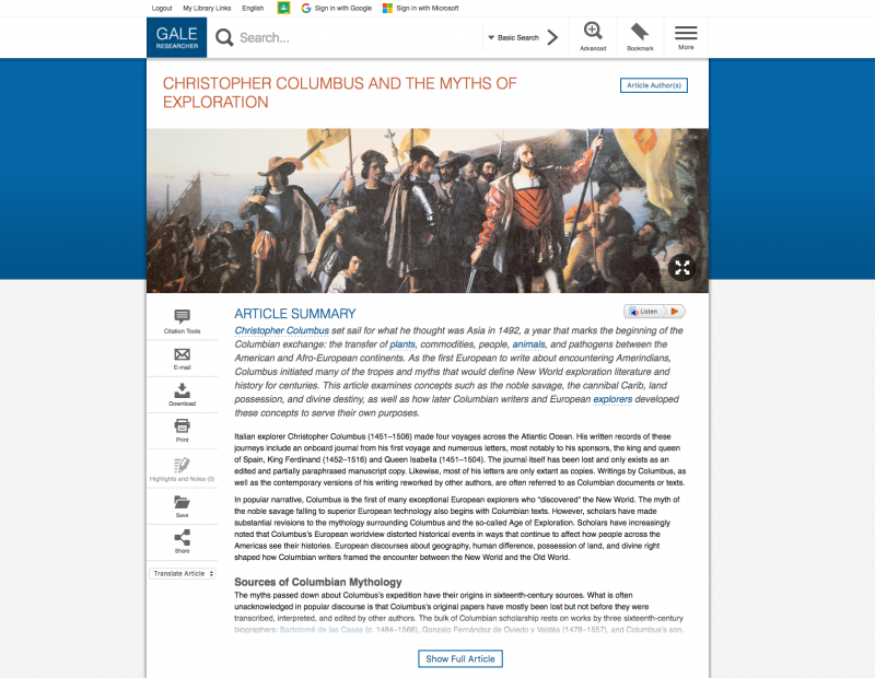 Article Summary Page