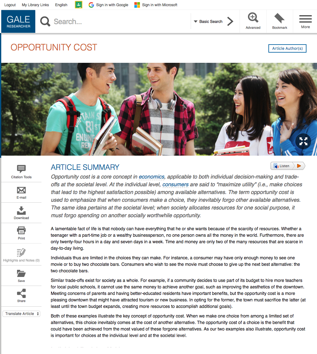 Article Summary Page