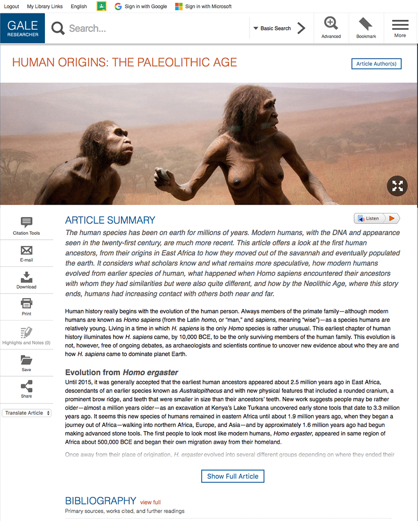 Article Summary Page