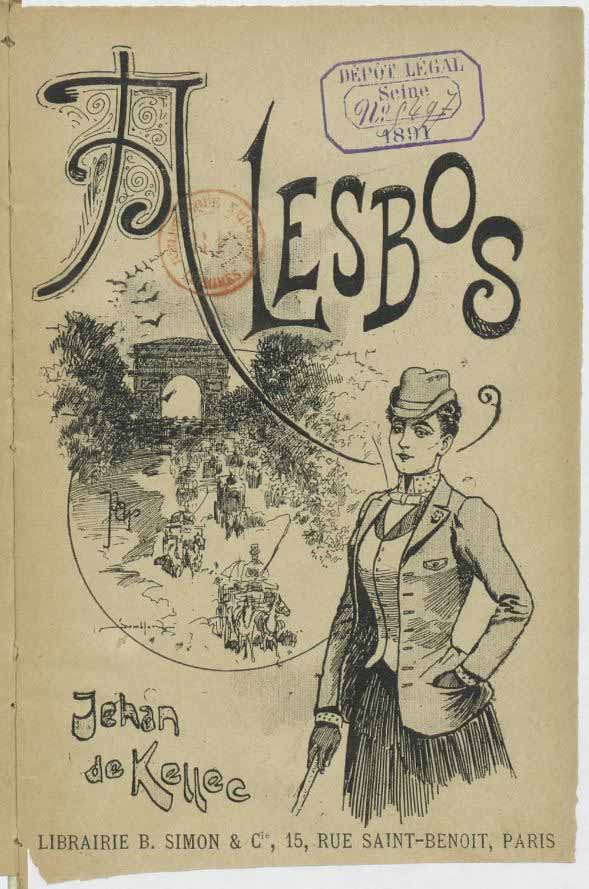 Sketched image of woman, with artistic design.
Jehan de Kellec, À Lesbos (1891)