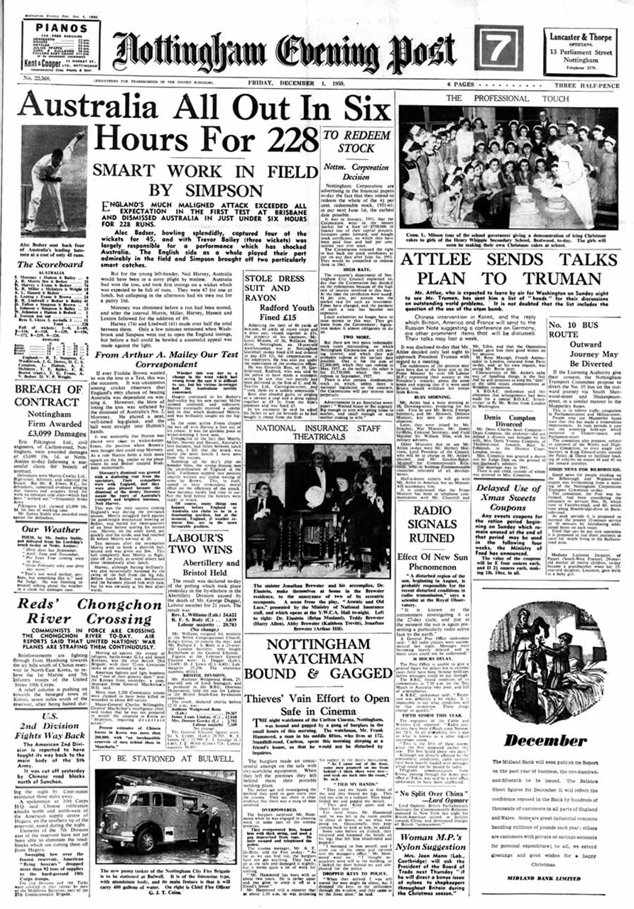 Nottingham Evening Post, Dec 1 1950