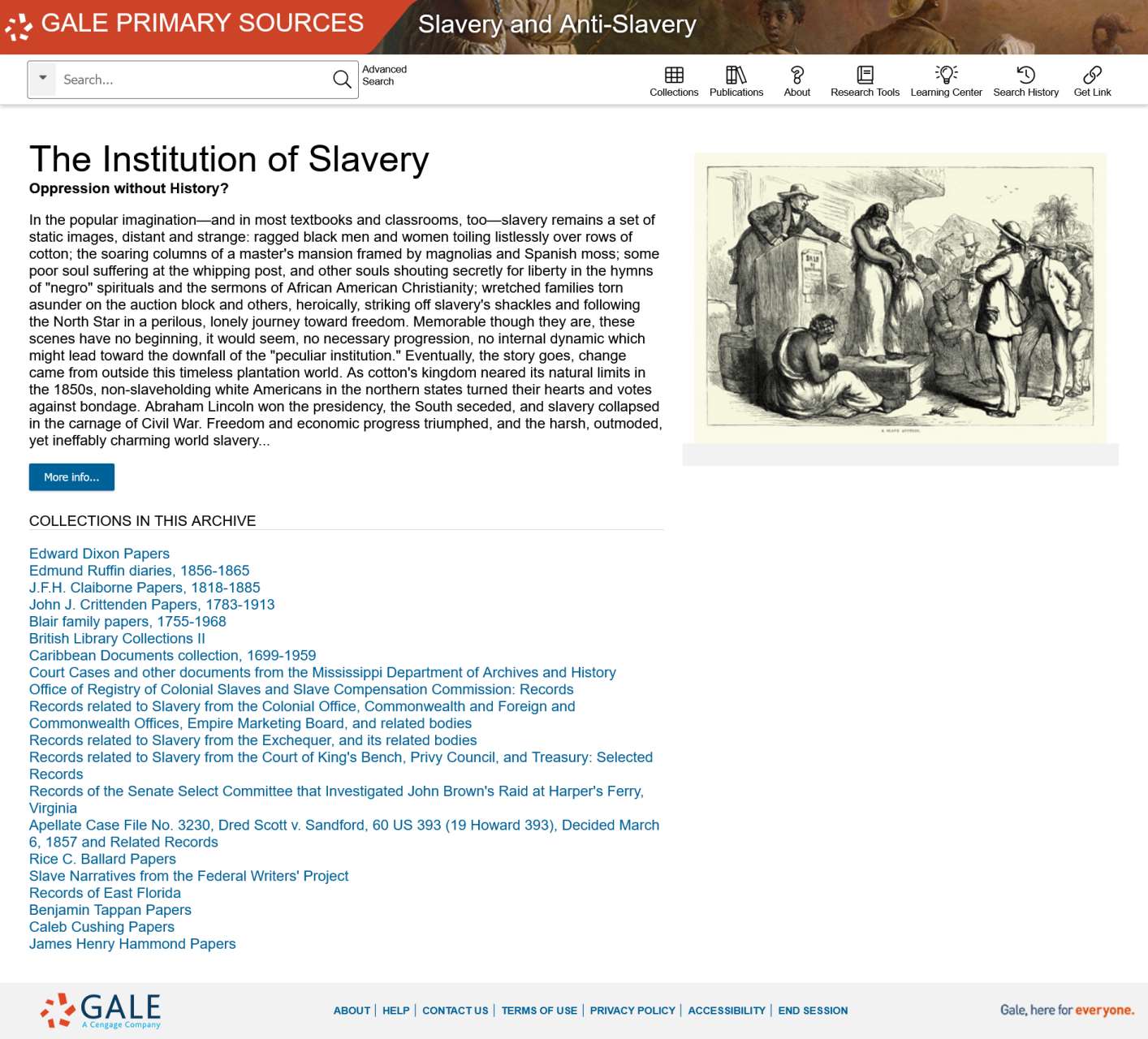 Slavery and Anti-Slavery: A Transnational Archive第３部の概要画面