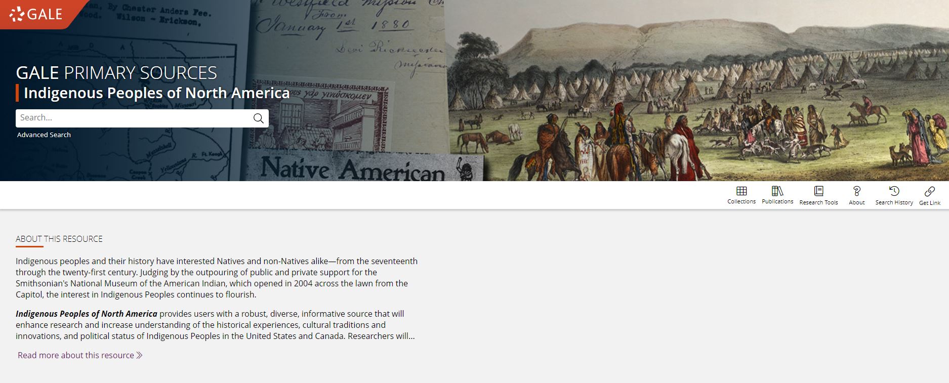 Indigenous People of North America product interface