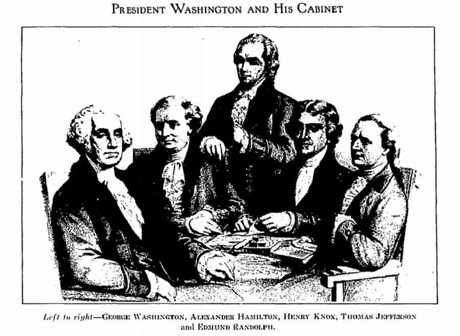 华盛顿总统和他的内阁成员