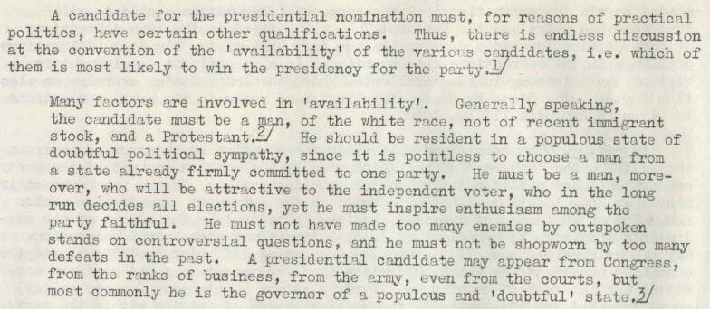 Margaret Cornell, ‘The Machinery of the United States Presidential Election’; Pamphlets and Reports, March 1960