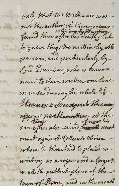 Draft of a letter from Dunbar to an unknown recipient, (December 1733). Source location: RA. SP MAIN 142/114B (3) State Papers Online, The Stuart and Cumberland Papers from the Royal Archives, Windsor Castle