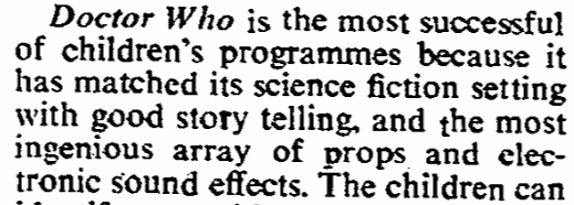 Dr Who's success." Times, 4 Sept. 1967, p. 5. The Times Digital Archive