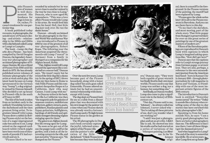 Lichfield, John. "One man and his dog." Independent, 1 May 2006, p. [1]+. The Independent Digital Archive